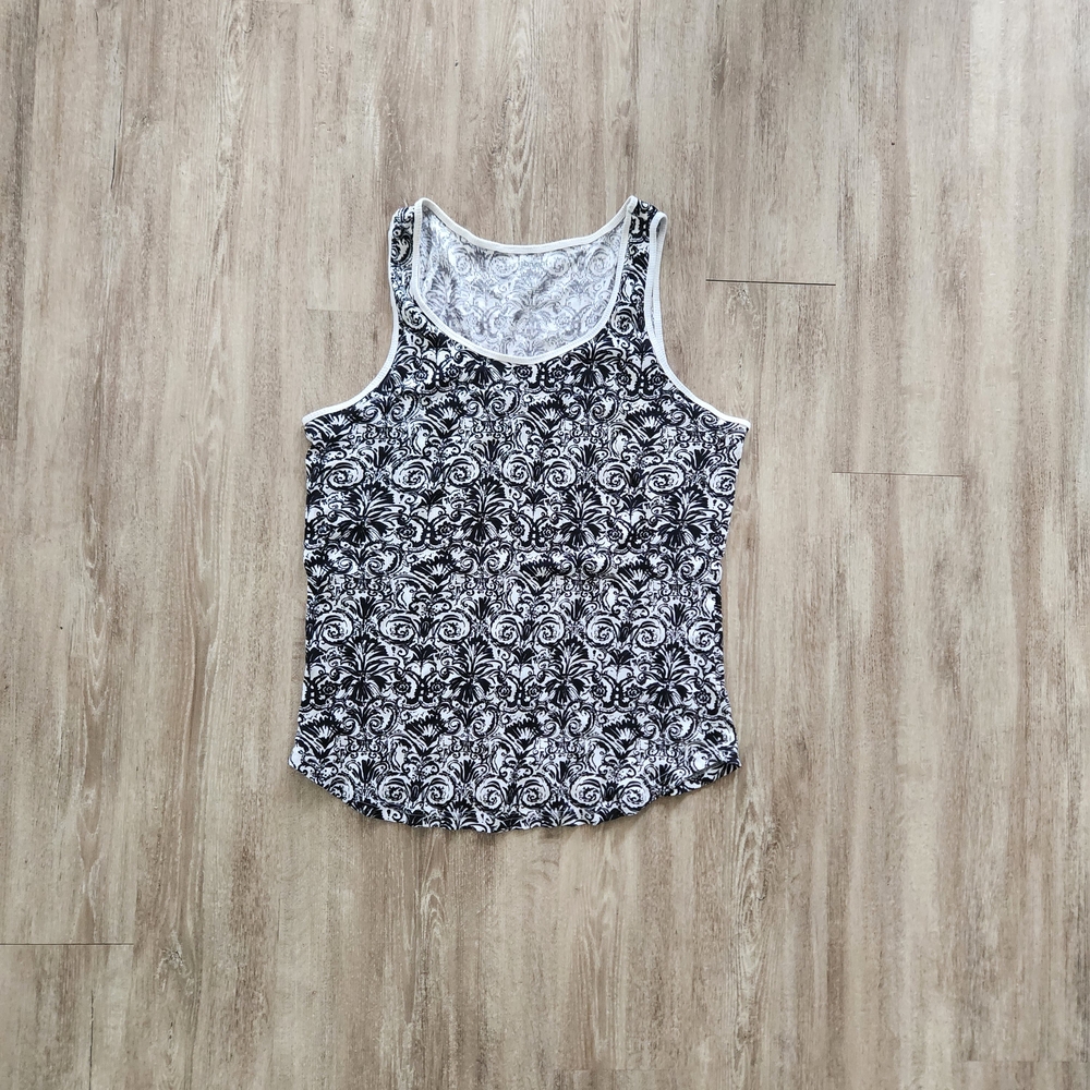 Lane Bryant Monochrome Floral Tank Top